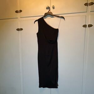 Pretty Garden Long Black Cold Shoulder Dress